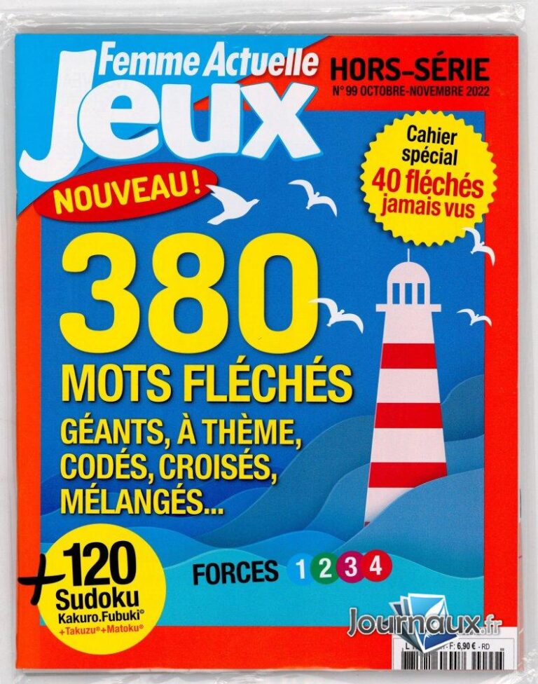 FEMME ACTUELLE a organisé le jeu concours N°25544 – FEMME ACTUELLE JEUX magazine hors série n°27