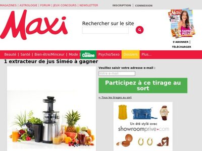 MAXI MAG a organisé le jeu concours N°1480 – MAXI magazine n°1144